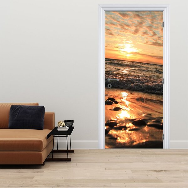 Fototapeta na dveře - Západ slunce do oceánu (95x205cm)