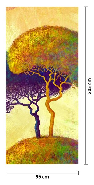 Fototapeta na dveře - Stromy na kopci (95x205cm)