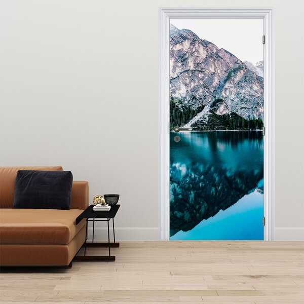 Fototapeta na dveře - Jezero v Alpách (95x205cm)