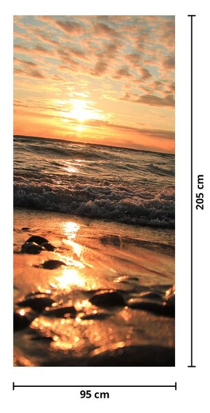 Fototapeta na dveře - Západ slunce do oceánu (95x205cm)