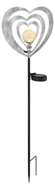 Globo 36580 - LED Solární svítidlo LED/0,06W/3V IP44 stříbrné srdce