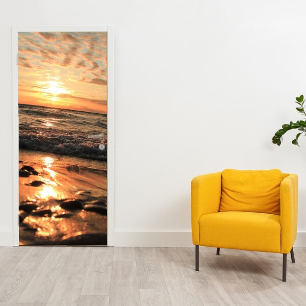 Fototapeta na dveře - Západ slunce do oceánu (95x205cm)