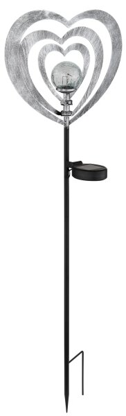 Globo 36580 - LED Solární svítidlo LED/0,06W/3V IP44 stříbrné srdce