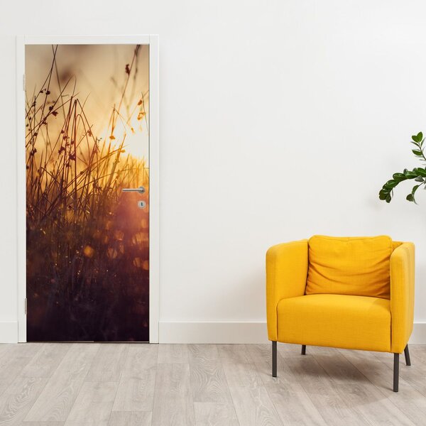 Fototapeta na dveře - Pole při západu slunce (95x205cm)