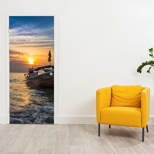 Fototapeta na dveře - Lodě u břehu (95x205cm)