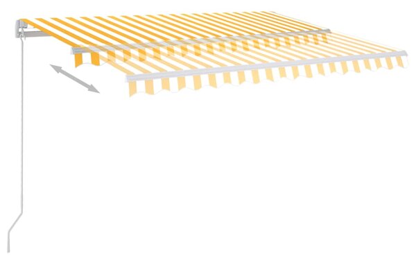 Ručně zatahovací markýza s LED světlem 300 x 250 cm žlutobílá