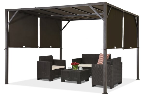 Kovová terasová pergola 3 x 3 m, hnědá Garden Point