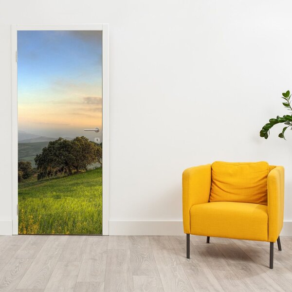 Fototapeta na dveře - Výhled z kopce (95x205cm)