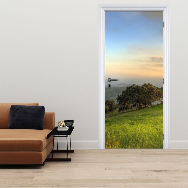 Fototapeta na dveře - Výhled z kopce (95x205cm)