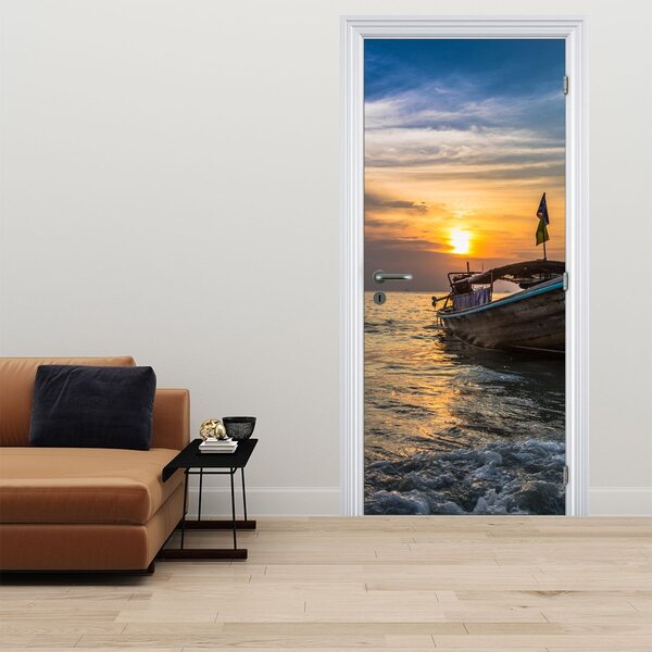 Fototapeta na dveře - Lodě u břehu (95x205cm)
