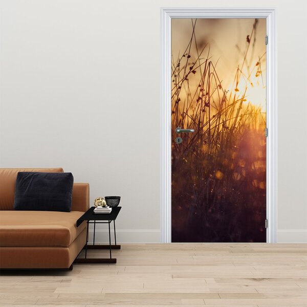Fototapeta na dveře - Pole při západu slunce (95x205cm)