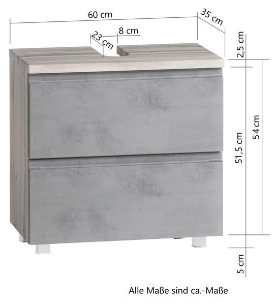 SKŘÍŇKA POD UMYVADLO, 60/56/35 cm Held - Koupelnové série, Online Only