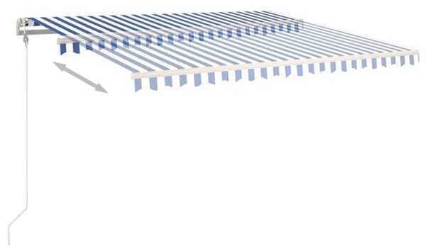 Automatická zatahovací markýza 450 x 350 cm modrobílá