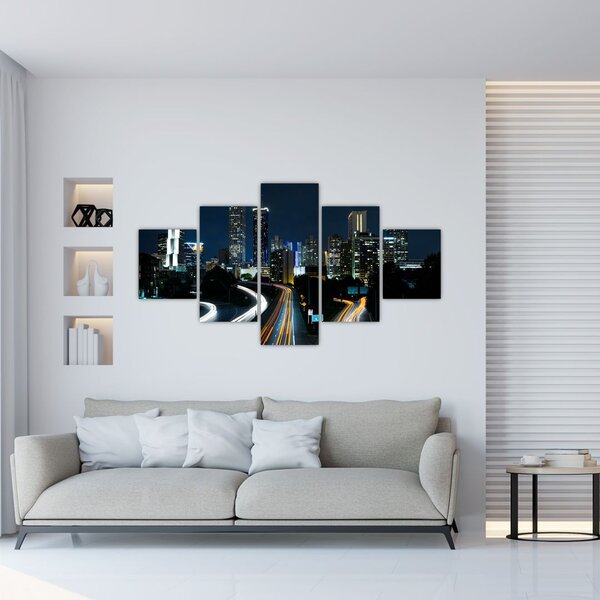 Obraz noční metropole (125x70 cm)