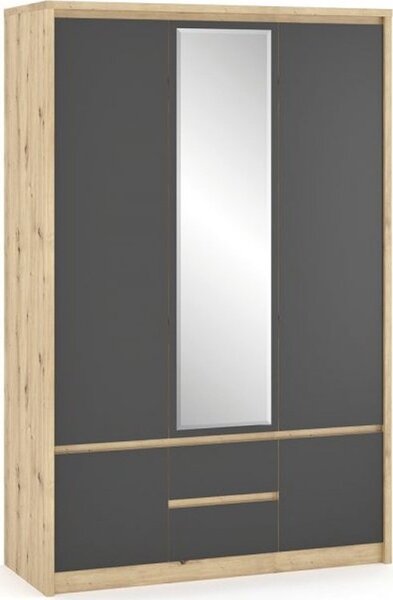 Casarredo - Komfort nábytek Šatní skříň DOMINIKA 3D dub artisan/šedý