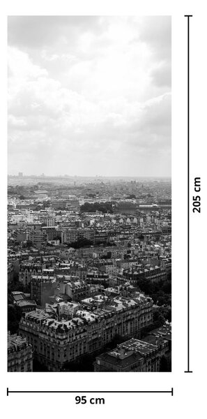 Fototapeta na dveře - Střechy domů v Paříži (95x205cm)