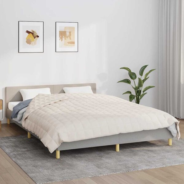 Zátěžová deka světle krémová 200 x 225 cm 9 kg textil