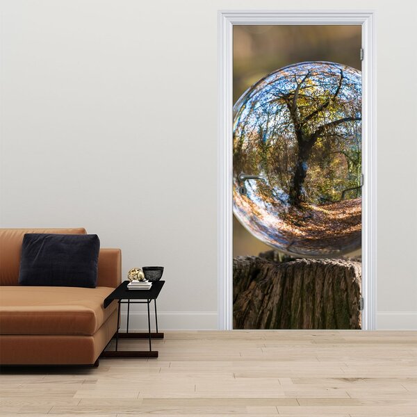 Fototapeta na dveře - Odraz ve skleněné kouli (95x205cm)