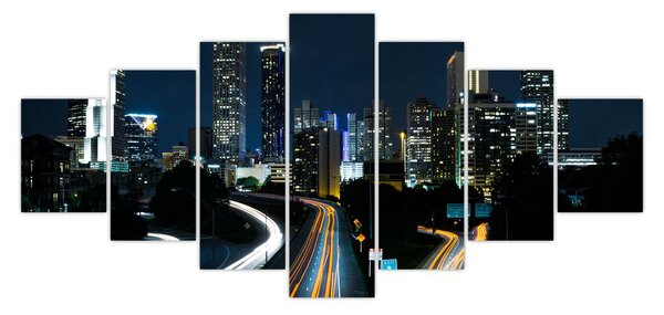 Obraz noční metropole (210x100 cm)