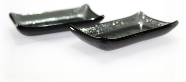 BDK-GLASS Skleněná rautová mistička 8x5cm - tmavě šedá