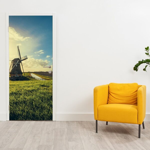 Fototapeta na dveře - Větrný mlýn (95x205cm)