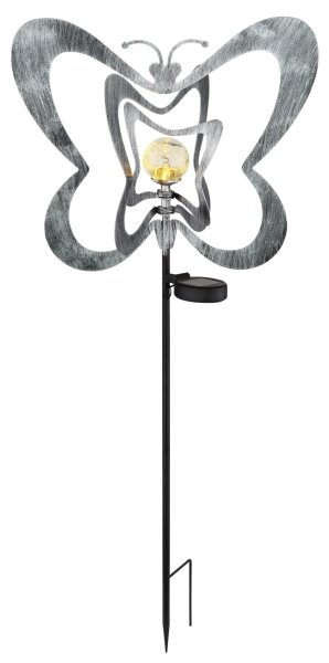 Globo 36581 - LED Solární svítidlo LED/0,06W/3V IP44 stříbrný motýl