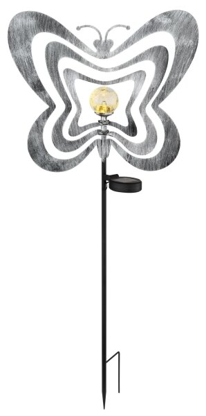 Globo 36581 - LED Solární svítidlo LED/0,06W/3V IP44 stříbrný motýl