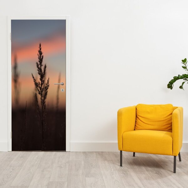 Fototapeta na dveře - Silueta rostliny (95x205cm)