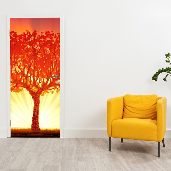 Fototapeta na dveře - Strom v záři slunce (95x205cm)