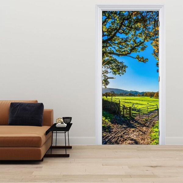 Fototapeta na dveře - Výhled na pole (95x205cm)