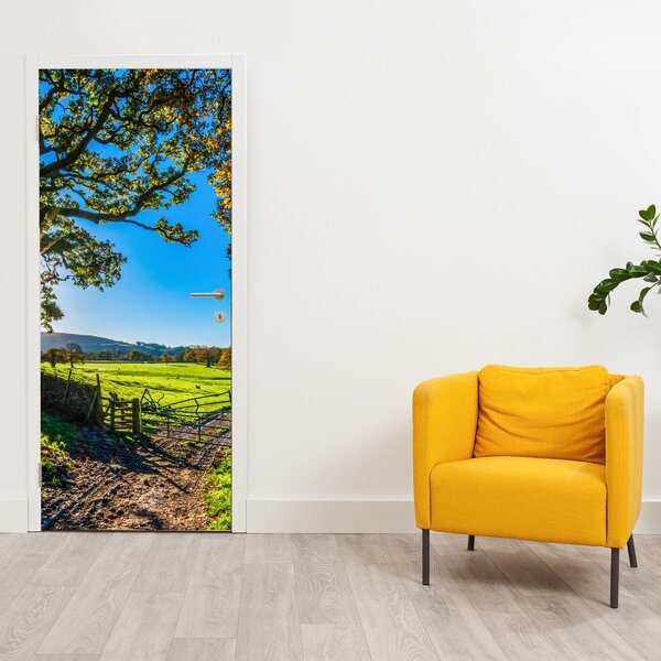Fototapeta na dveře - Výhled na pole (95x205cm)