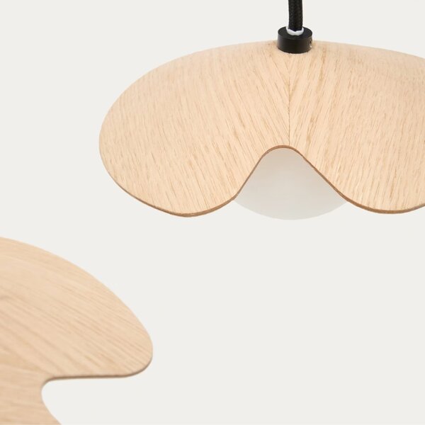 Dřevěné závěsné světlo Kave Home Wilara 60 cm