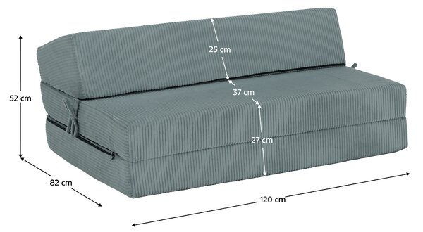 KONDELA Skládací matrace/křeslo, 2v1, mentolová, VEDIS