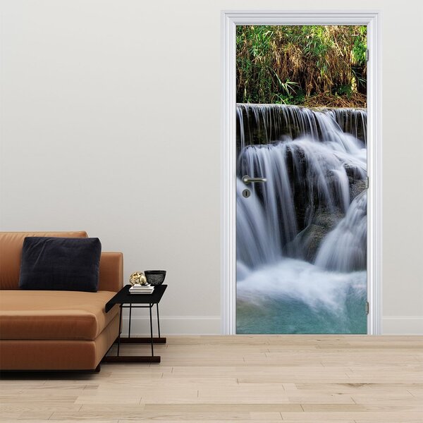 Fototapeta na dveře - Vodopády v džungli (95x205cm)