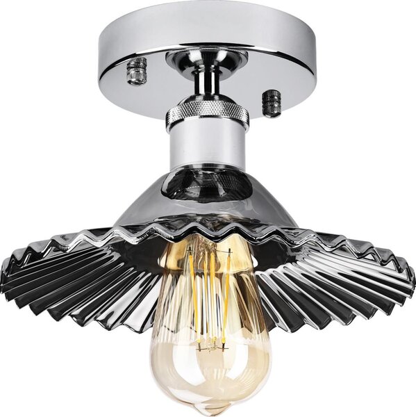 Přisazený lustr TRISH 1xE27/15W/230V lesklý chrom/kouřová černá