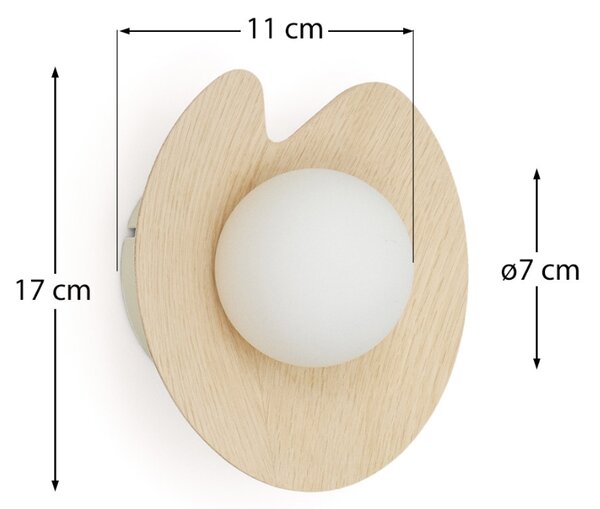 Dřevěné nástěnné světlo Kave Home Wilara 11 cm