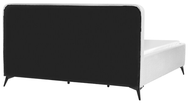 Postel Buklé VALOGNES 180 x 200 cm Krémově bílá