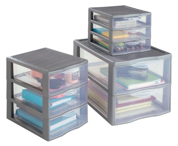 SUNDIS Úložný box se 3 zásuvkami, antracit, OFFICEMIX A4 3A