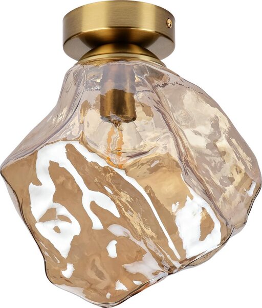 Stropní svítidlo CRISTAL 1xE14/15W/230V mosaz/kouřová béžová