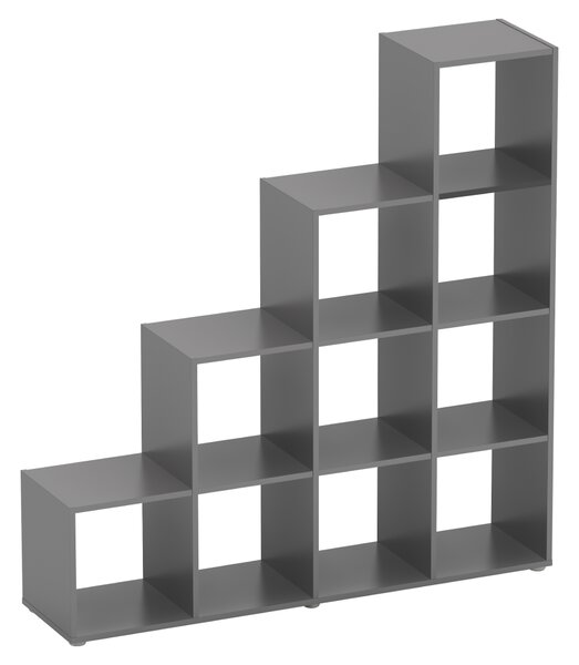 KONDELA Regál pyramida, grafit, DTD laminovaná, NORAH