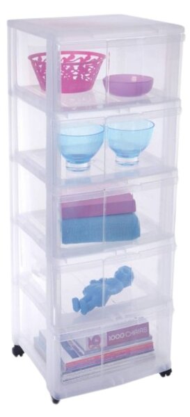 SUNDIS Úložný box se 5 zásuvkami, transparentní, ORGAMIX MAXI