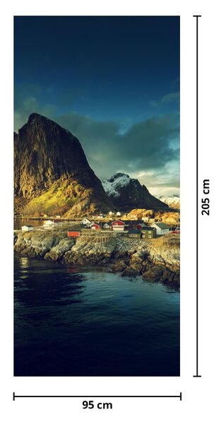 Fototapeta na dveře - Rybářská vesnice v Norsku (95x205cm)