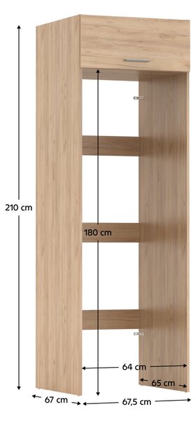 KONDELA Skříňka nad pračku a sušičku, dub artisan, JERGI