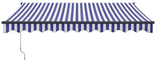 Zatahovací markýza modrá a bílá 3 x 2,5 m textil a hliník