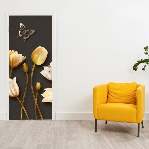 Fototapeta na dveře - Tulipány, abstraktní (95x205cm)