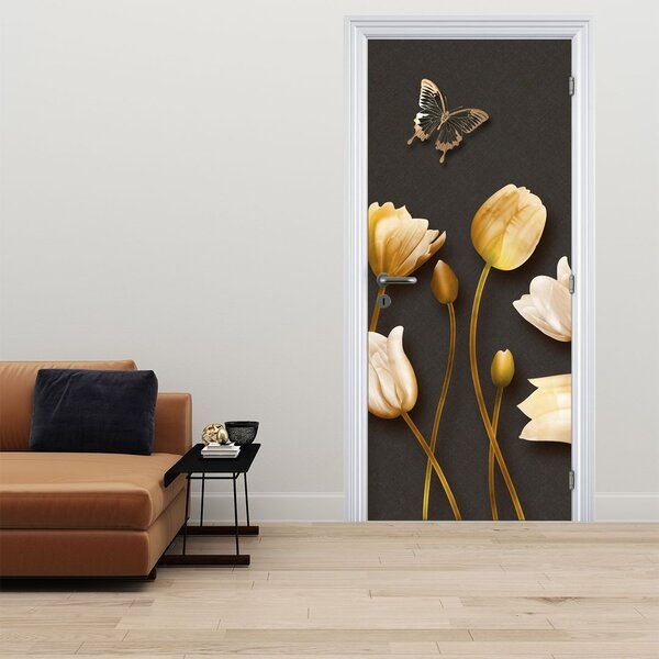 Fototapeta na dveře - Tulipány, abstraktní (95x205cm)