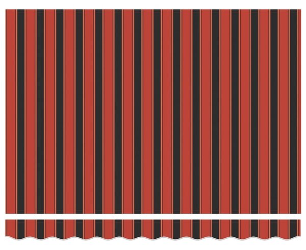 Zatahovací markýza oranžová a hnědá 3,5 x 2,5 m textil a hliník