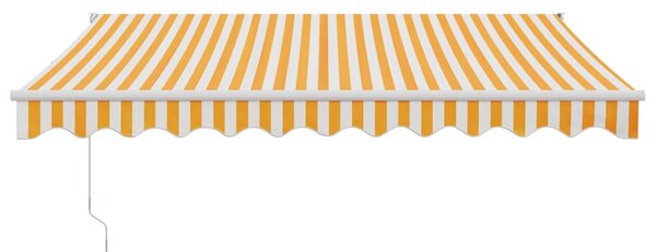 Zatahovací markýza žlutá a bílá 3 x 2,5 m textil a hliník