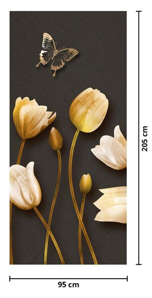 Fototapeta na dveře - Tulipány, abstraktní (95x205cm)