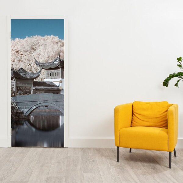 Fototapeta na dveře - Rozkvetlé stromy v Asii (95x205cm)